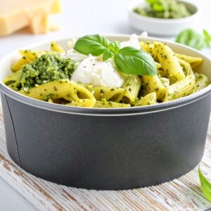 Penne au pesto et Burrata